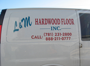 The side of the L&M Hardwood Floor, Inc. Van
